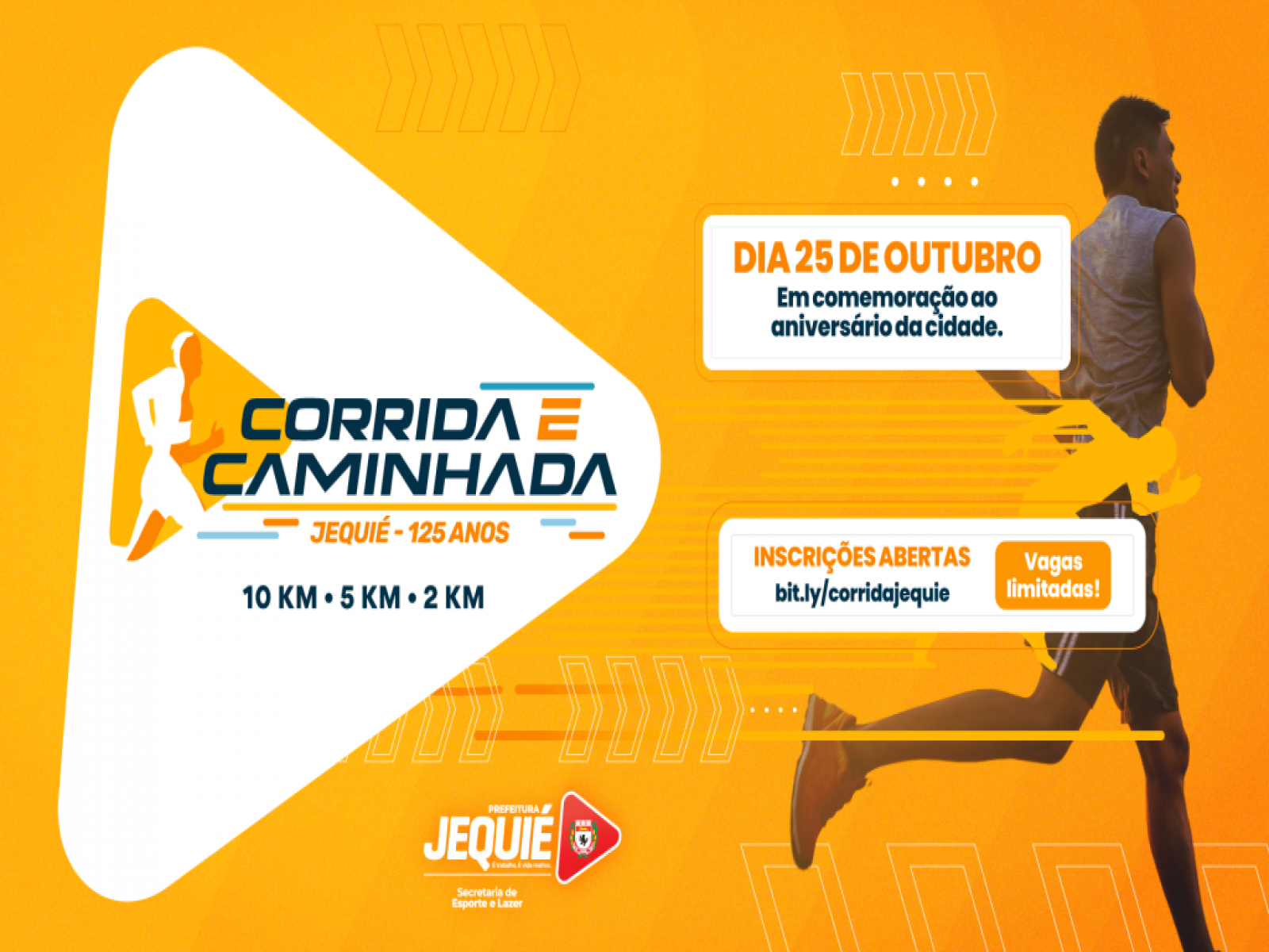 Prefeitura de Jequié abre inscrições para Corrida e Caminhada Jequié 125 anos
